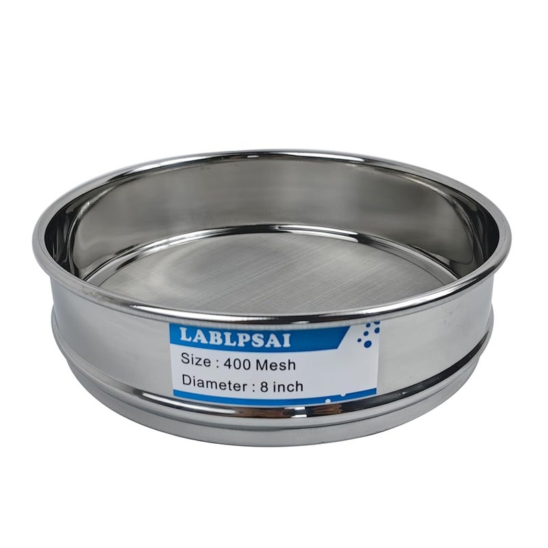 LABLPSAI 400 Mesh Lab Sieves 8" Diameter 304 Stainless Steel Wire Cloth Test Sieve for Industrial Laboratory Home - Image 1
